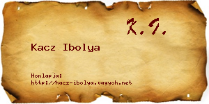 Kacz Ibolya névjegykártya